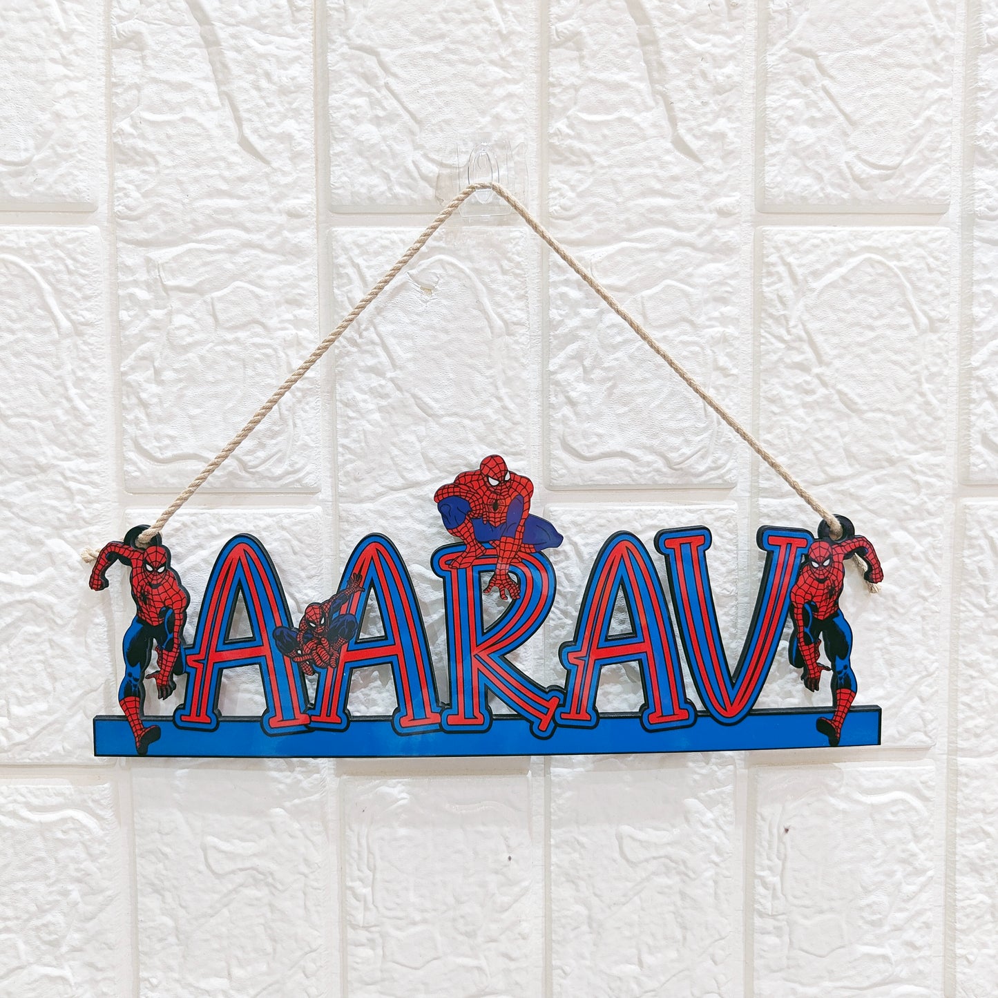 Spiderman Theme Personalized Wall Hanging
