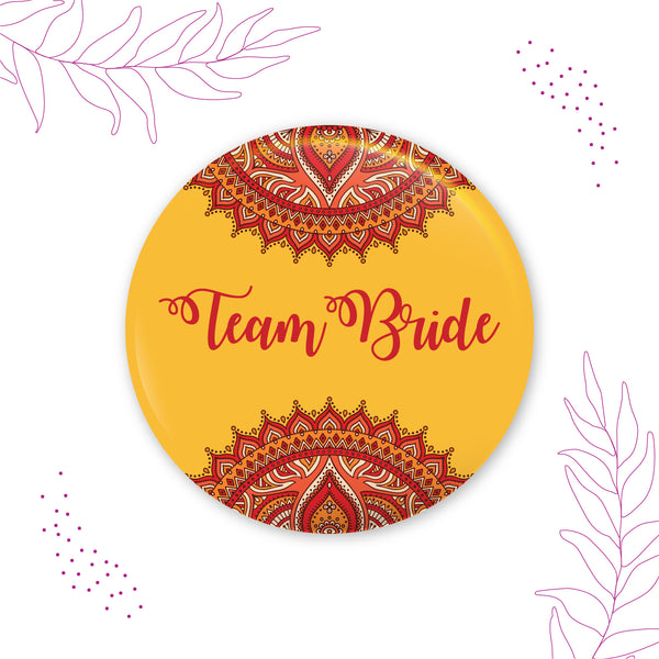 Mandala Team Bride Wedding Badge