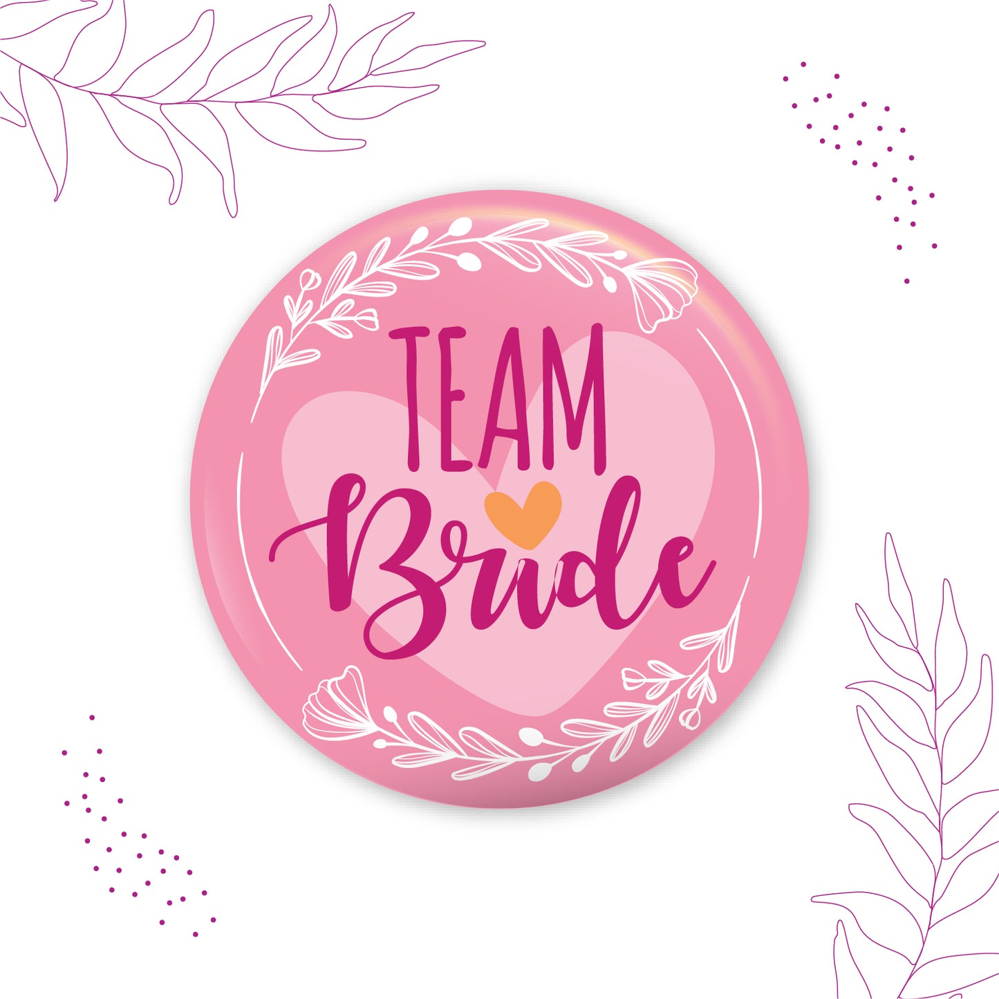 Floral Team Bride Wedding Badge