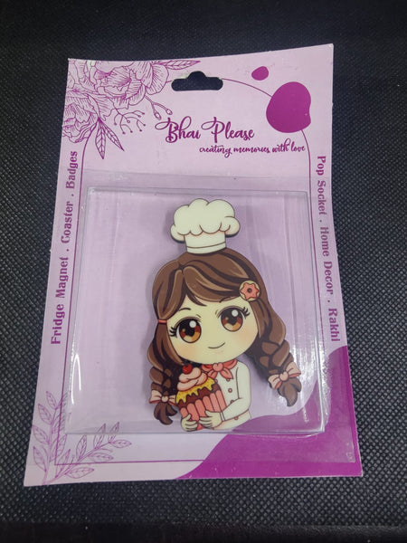 Chef magnet for a baker's kitchen