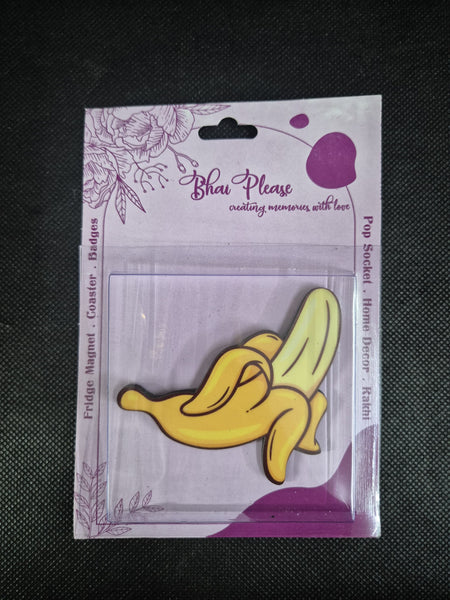 Banana shaped quirky fridge magnet