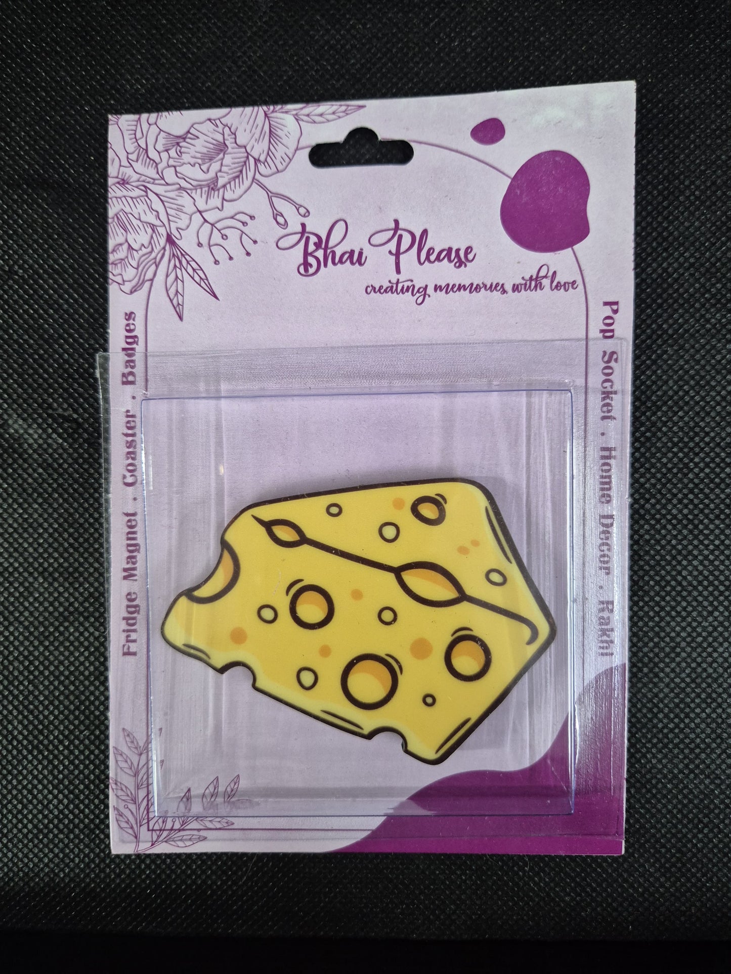 Cheese block quirky fridge magnet