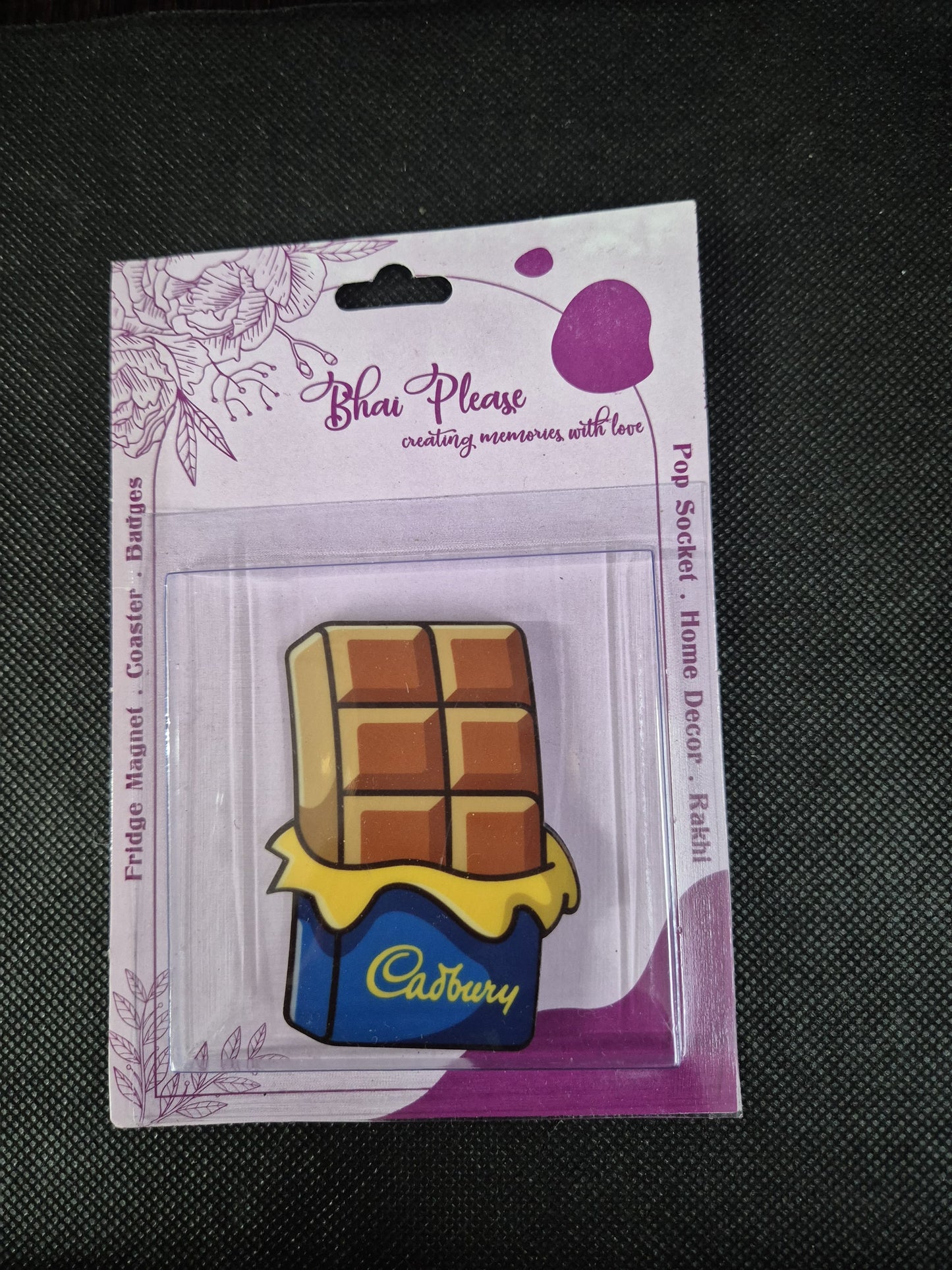 Chocolate block fridge magnet decor