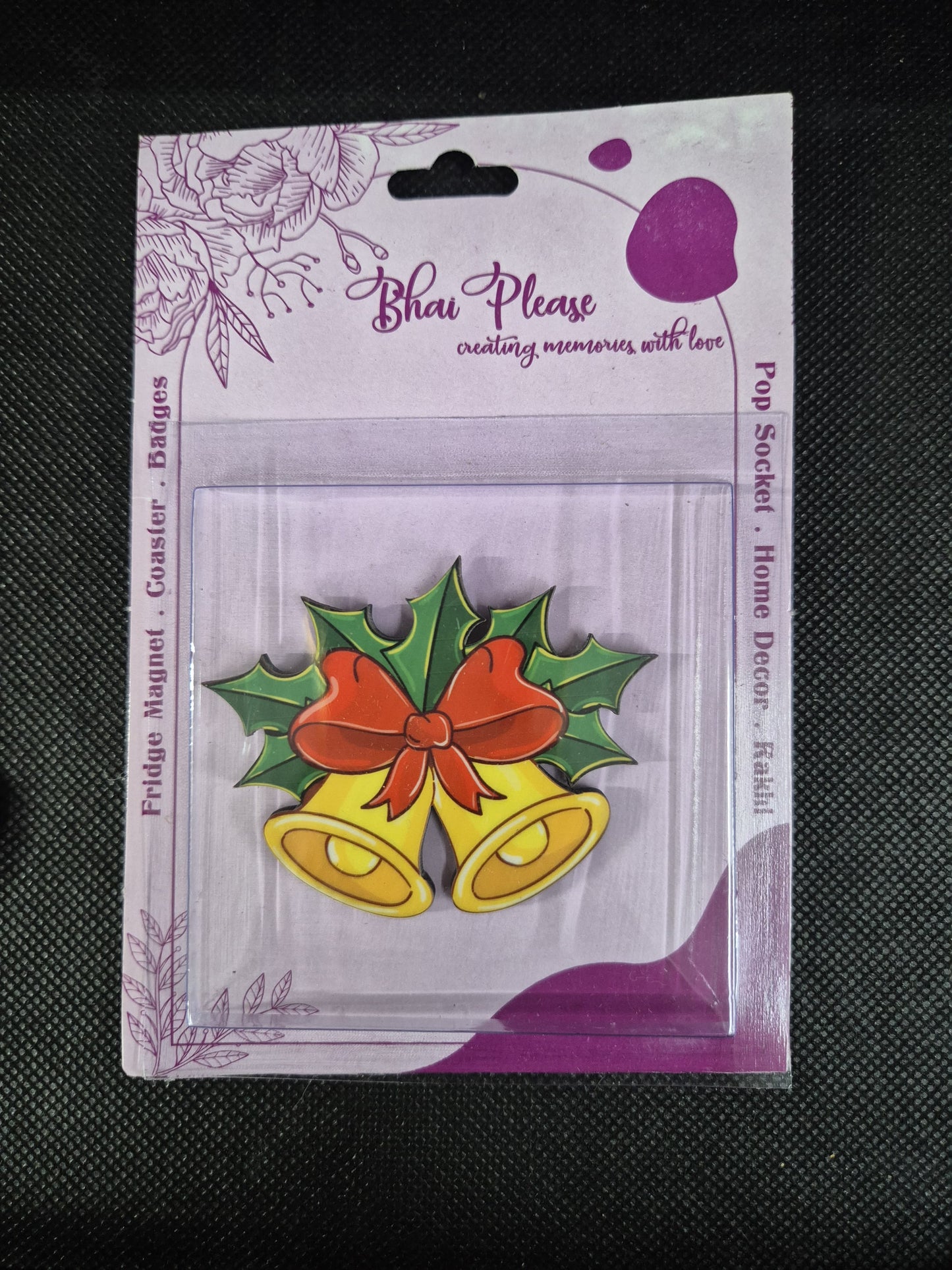 Quirky and fun christmas bell fridge magnet gift for holiday celebrations