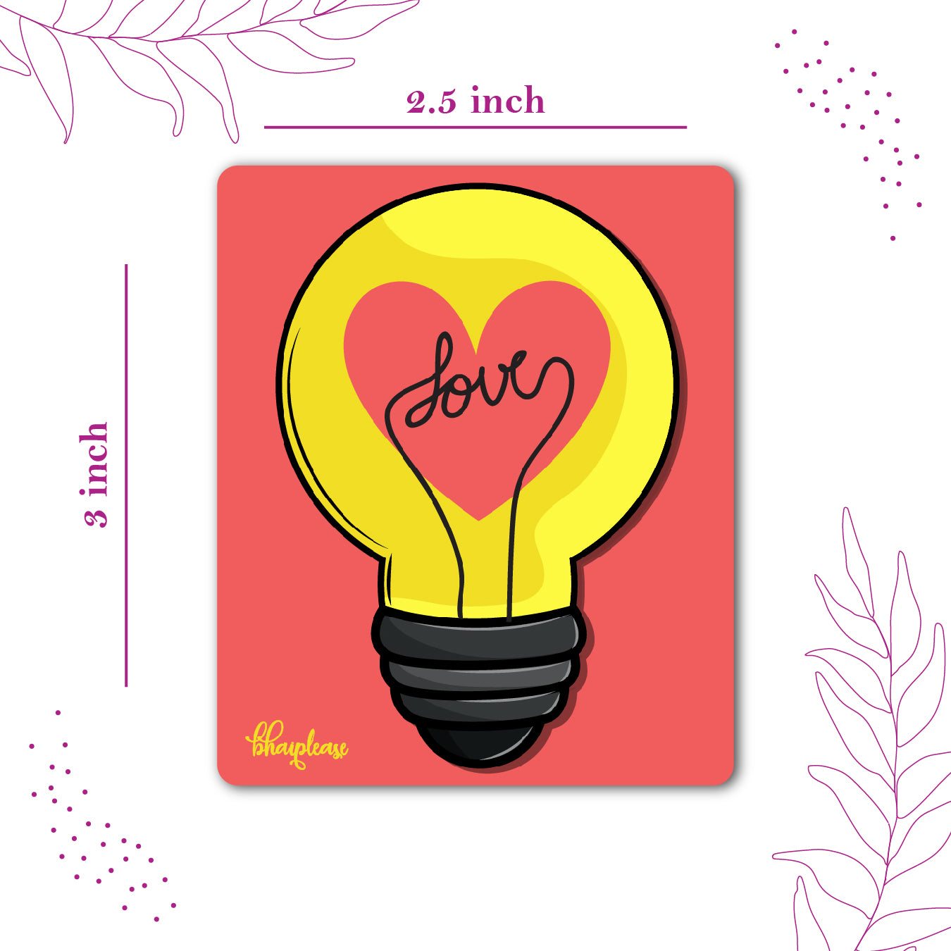 Love Bulb Wooden Fridge / Refrigerator Magnet