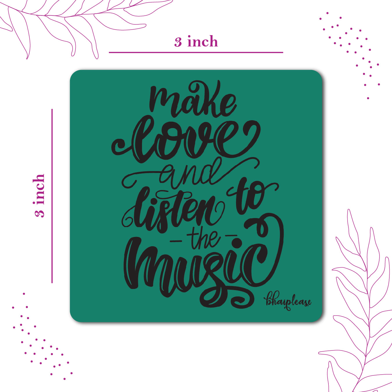Make Love and Listen to Music Fridge Magnet