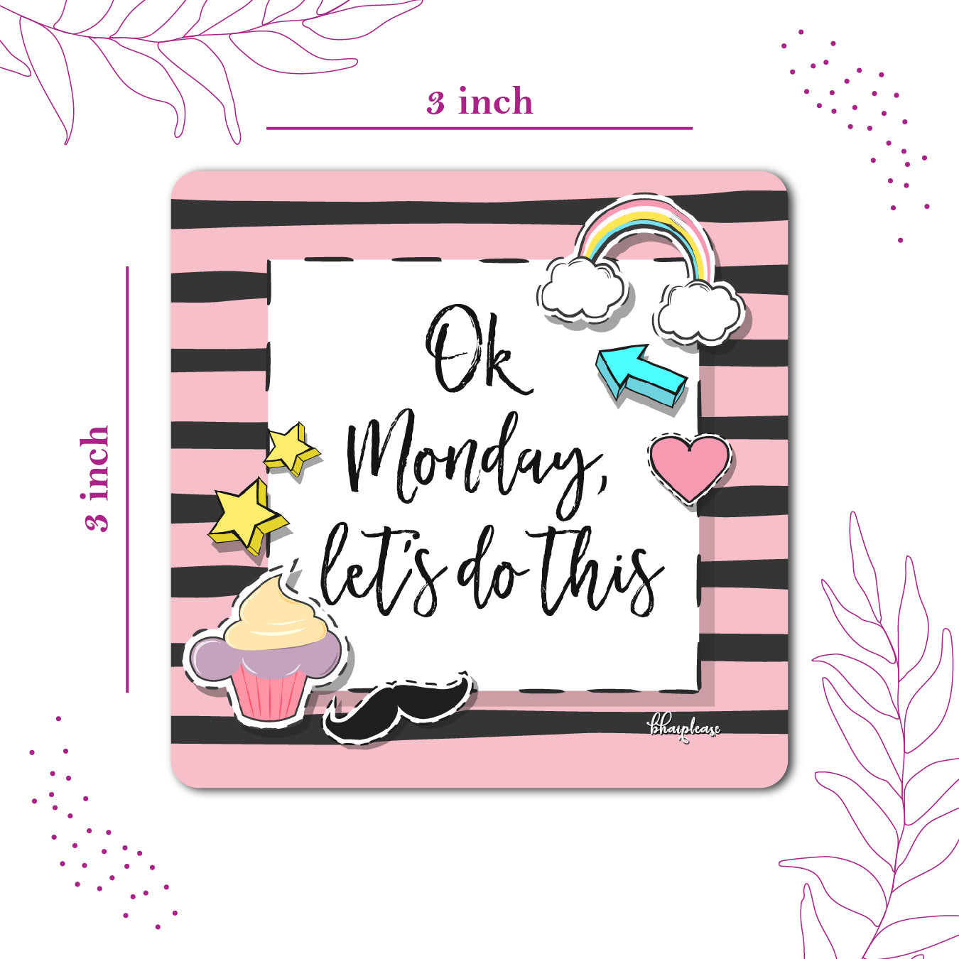Ok Monday Lets Do This Wooden Fridge / Refrigerator Magnet