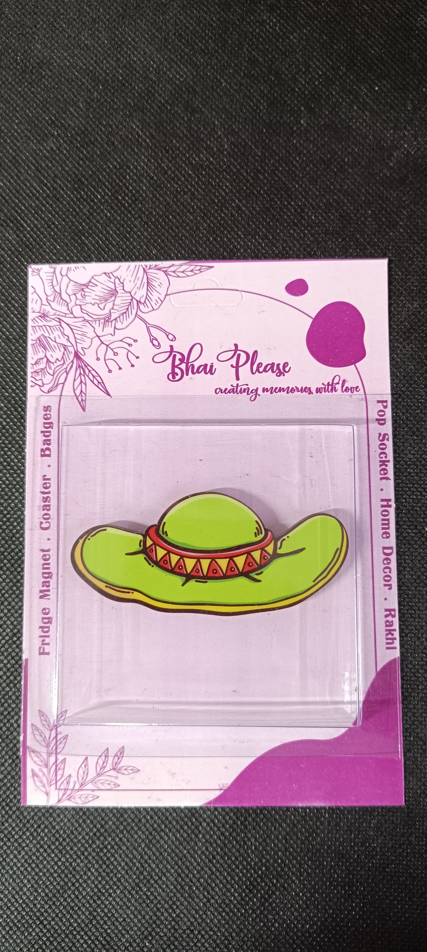 Hat fridge magnet quirky collectible