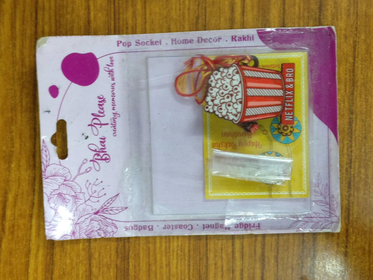 Netflix & Bro Wooden Rakhi – Quirky Theme Rakhi | Bhai Please