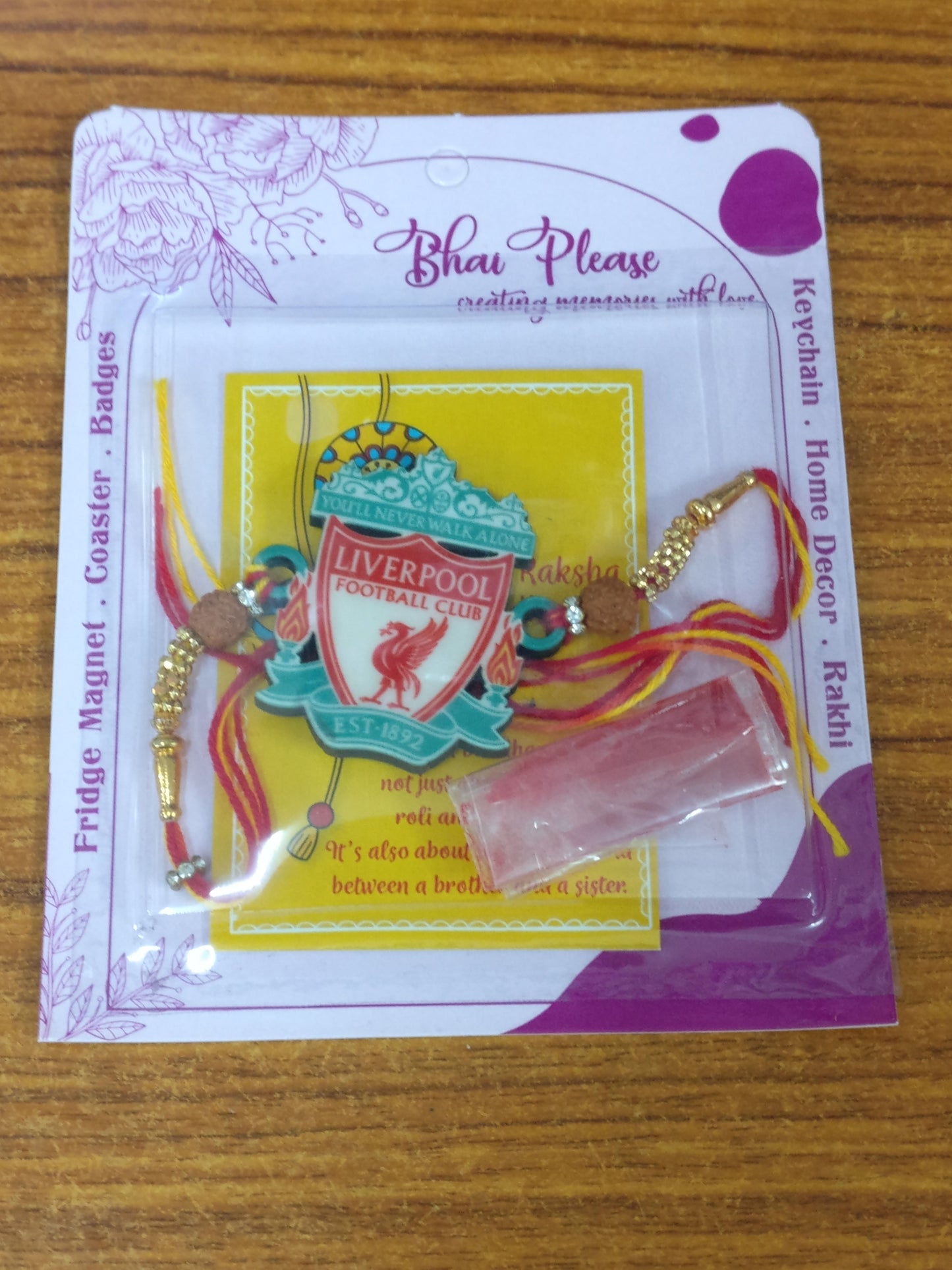 Liverpool Wooden Rakhi | Football Rakhi for Brother