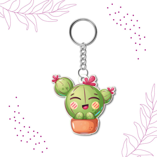 Cactus Wooden Keychain