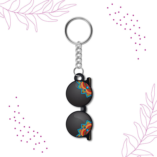 Glasses Wooden Keychain