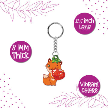 Cute woodland fox keychain