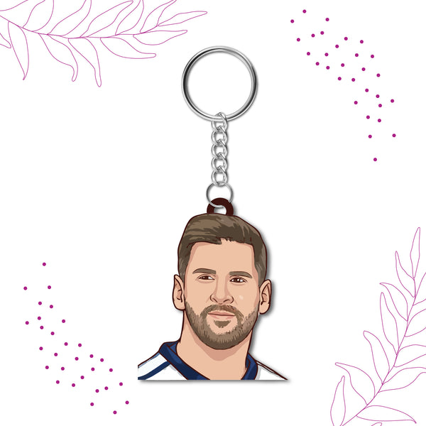 Messi Wooden Keychain