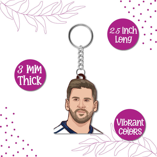 Messi Wooden Keychain