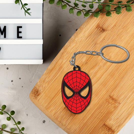 Wooden Spiderman Keychain