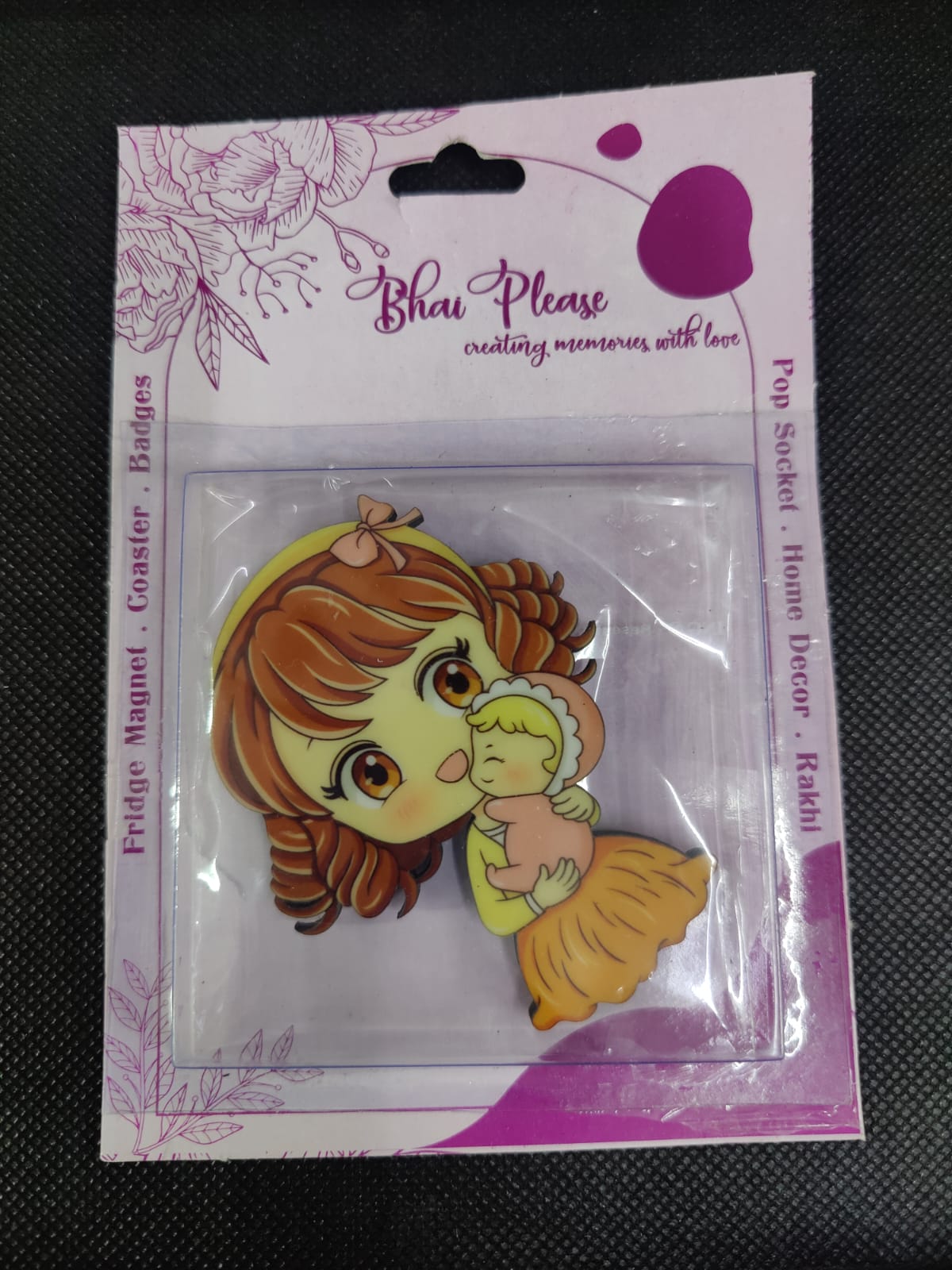 Mom and baby fridge magnet for new parents