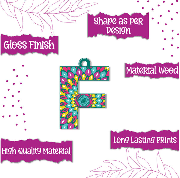 Alphabet F Wooden Lumba Rakhi