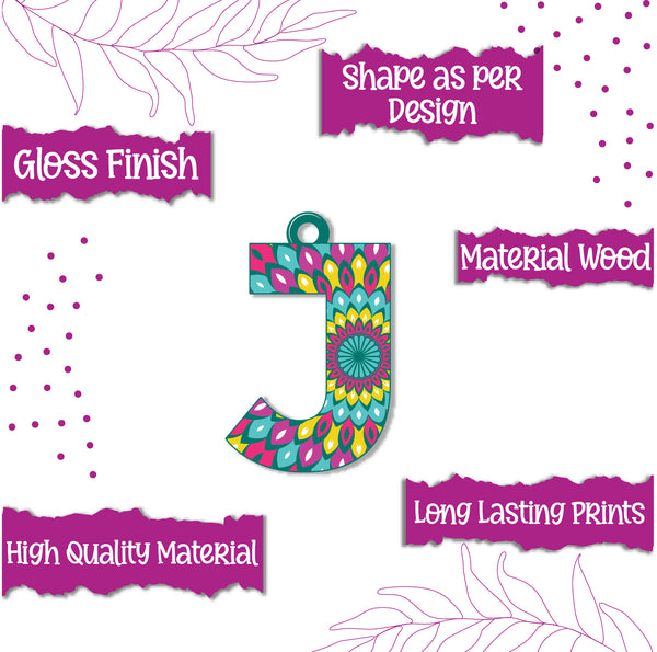 Alphabet J Wooden Lumba Rakhi