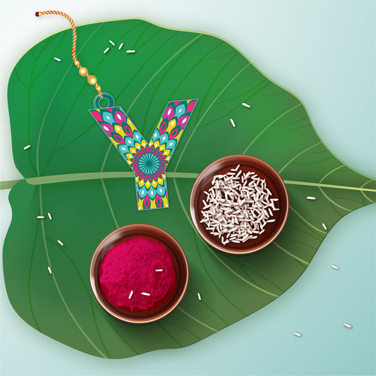 Alphabet Y Wooden Lumba Rakhi