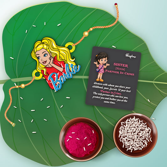 Barbie Wooden Rakhi With Magnet – Character Theme Rakhi | Bhai Please