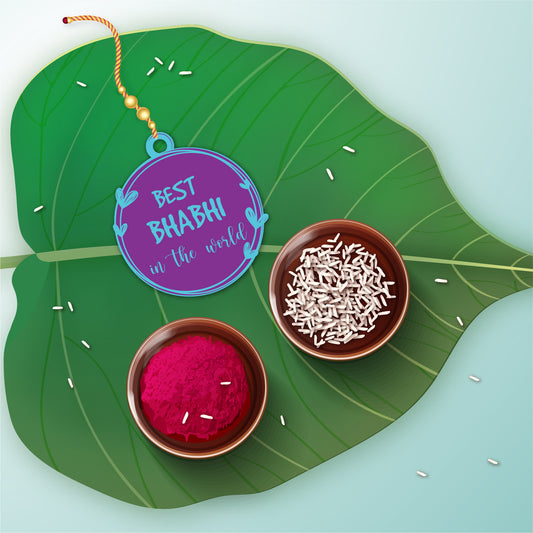 Best Bhabhi Wooden Lumba Rakhi