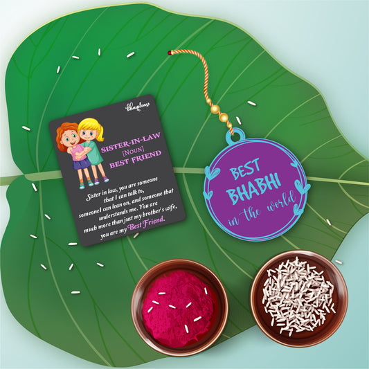Best Bhabhi Wooden Lumba Rakhi With Brother Is Superhero Fridge Magnet