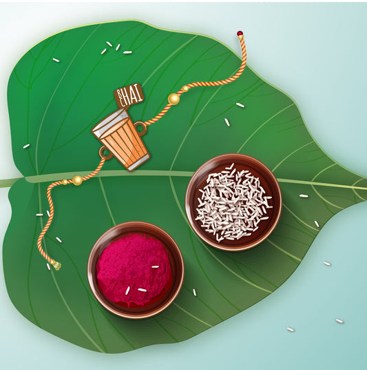 Funny chai Rakhi – wooden food Rakhi for Raksha Bandhan