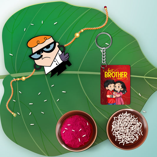 Dexter Rakhi For Brother With Keychain