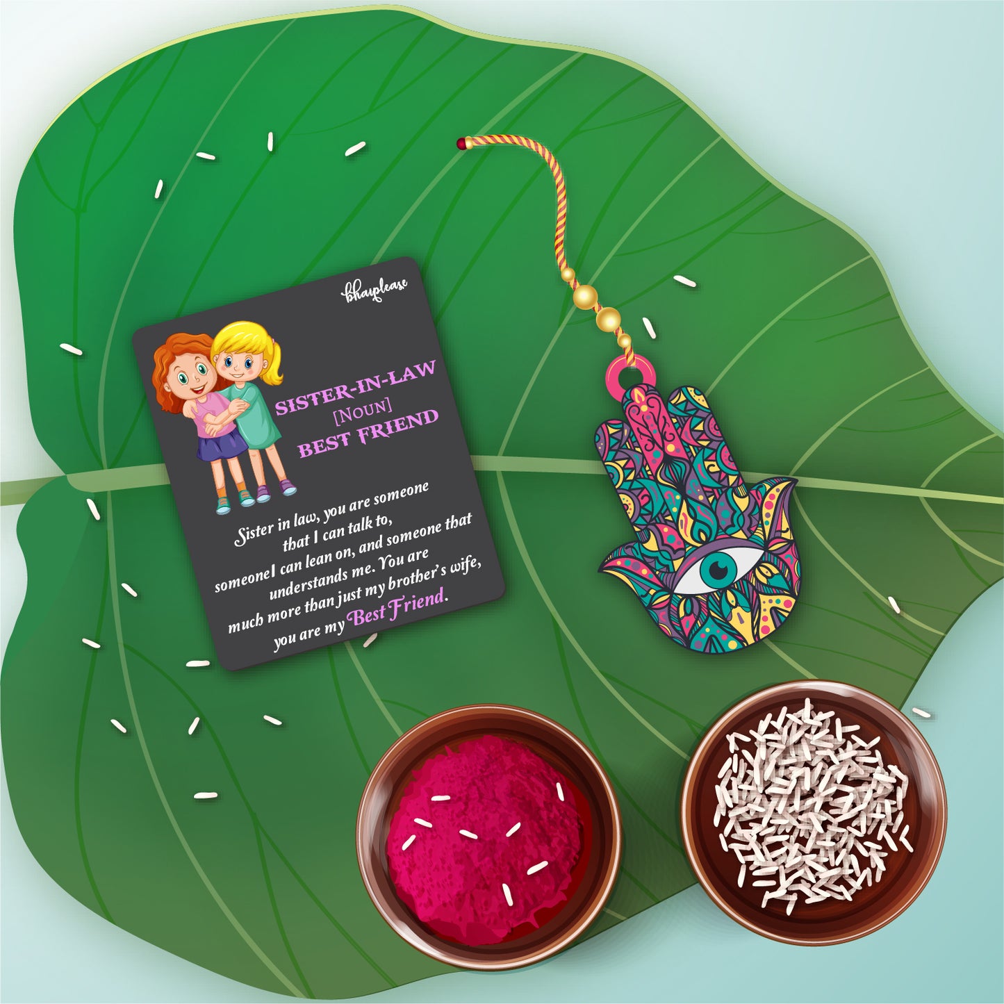 Hamsa Wooden Rakhi With Brother Is Superhero Fridge Magnet