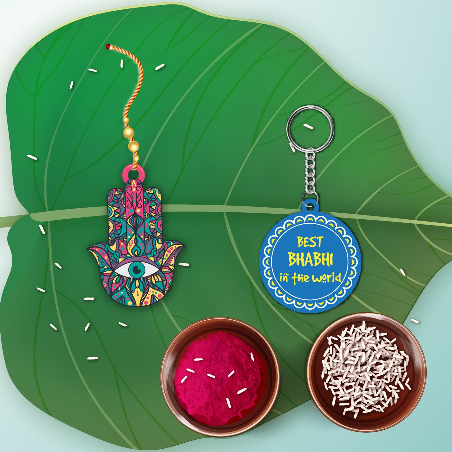 Hamsa Lumba Rakhi For Brother with Mega Combo