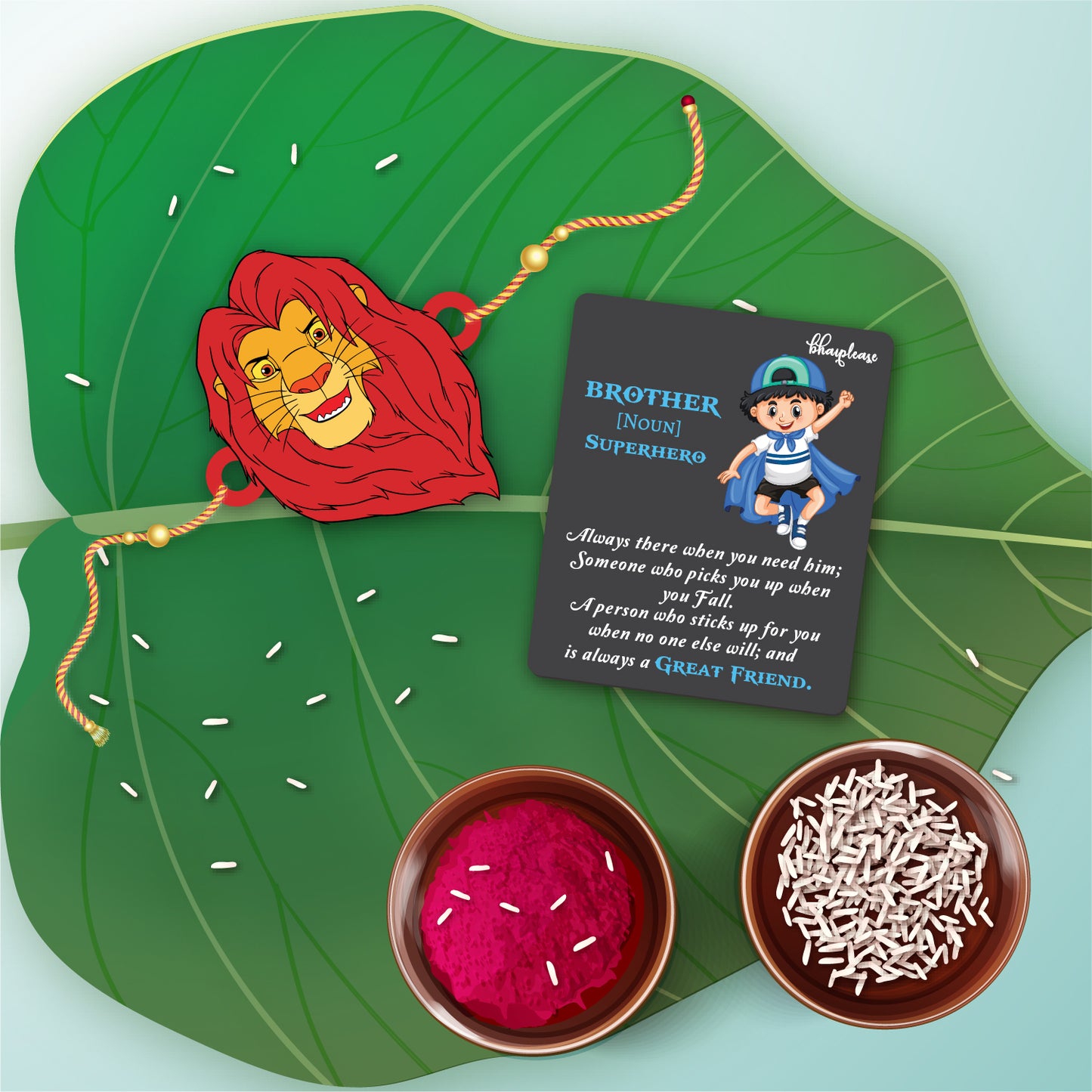 Mufasa Wooden Rakh With Brother Is Superhero Fridge Magnet
