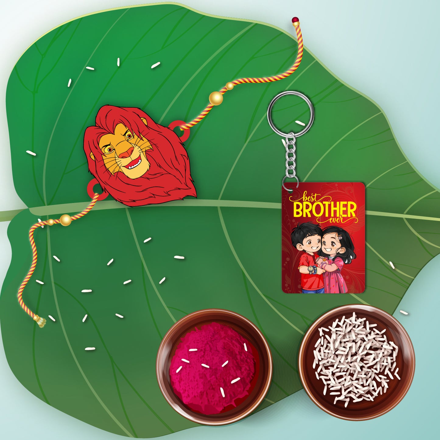Jungle Lion Rakhi For Brother with Mega Combo