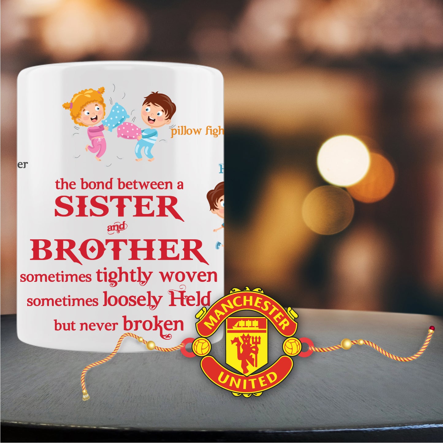 Manchester United Rakhi For Brother With Mug