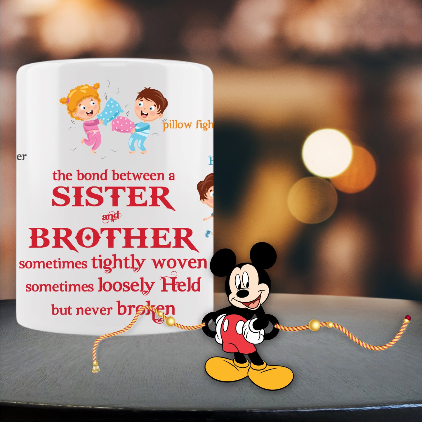 Mickey Mouse Rakhi For Brother With Mug