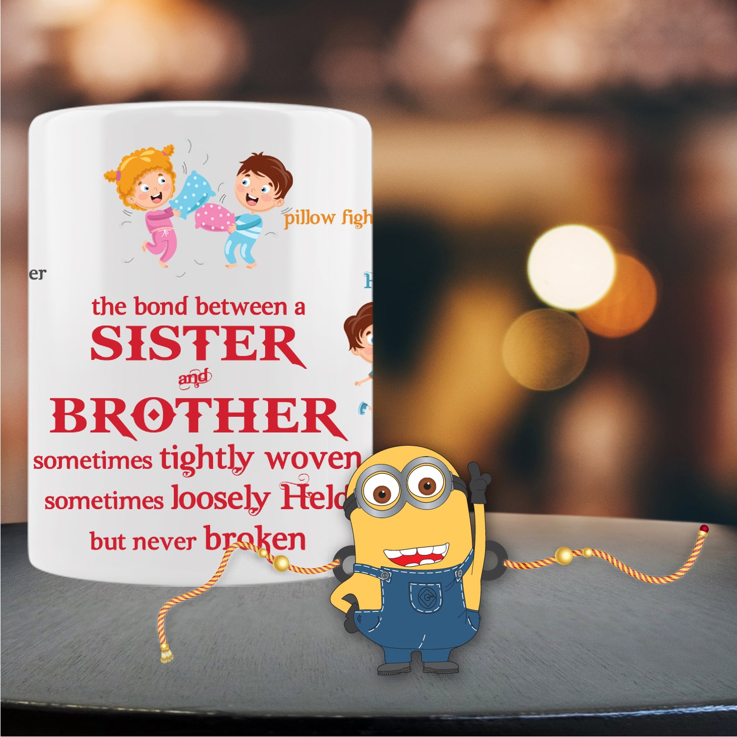 Minnion Rakhi For Brother With Mug