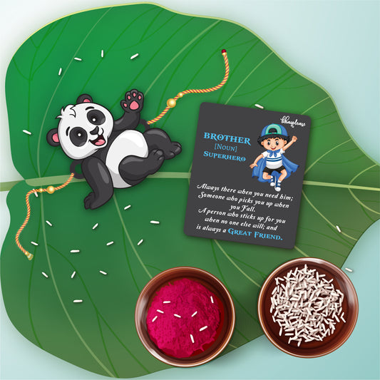Panda Rakhi With Brother Is Superhero Fridge Magnet