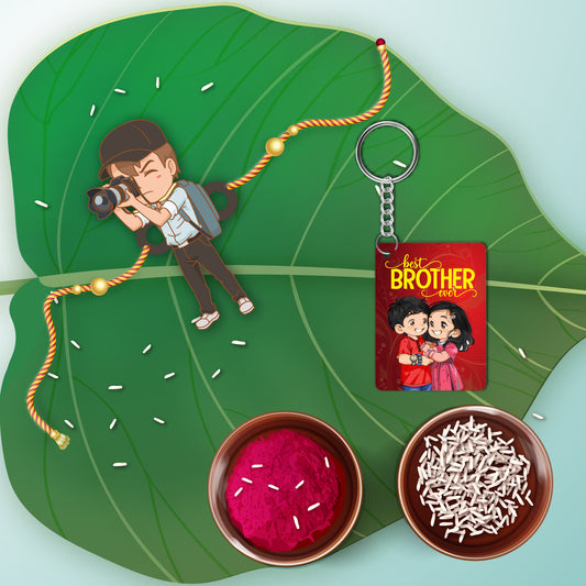 Photographer Bhai Rakhi For Brother With Keychain
