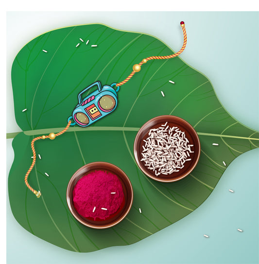 wooden Rakhi for brother – retro-themed Rakhi
