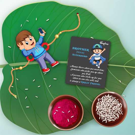 Selfiewala bhai rakhi with brother Is superhero fridge magnet