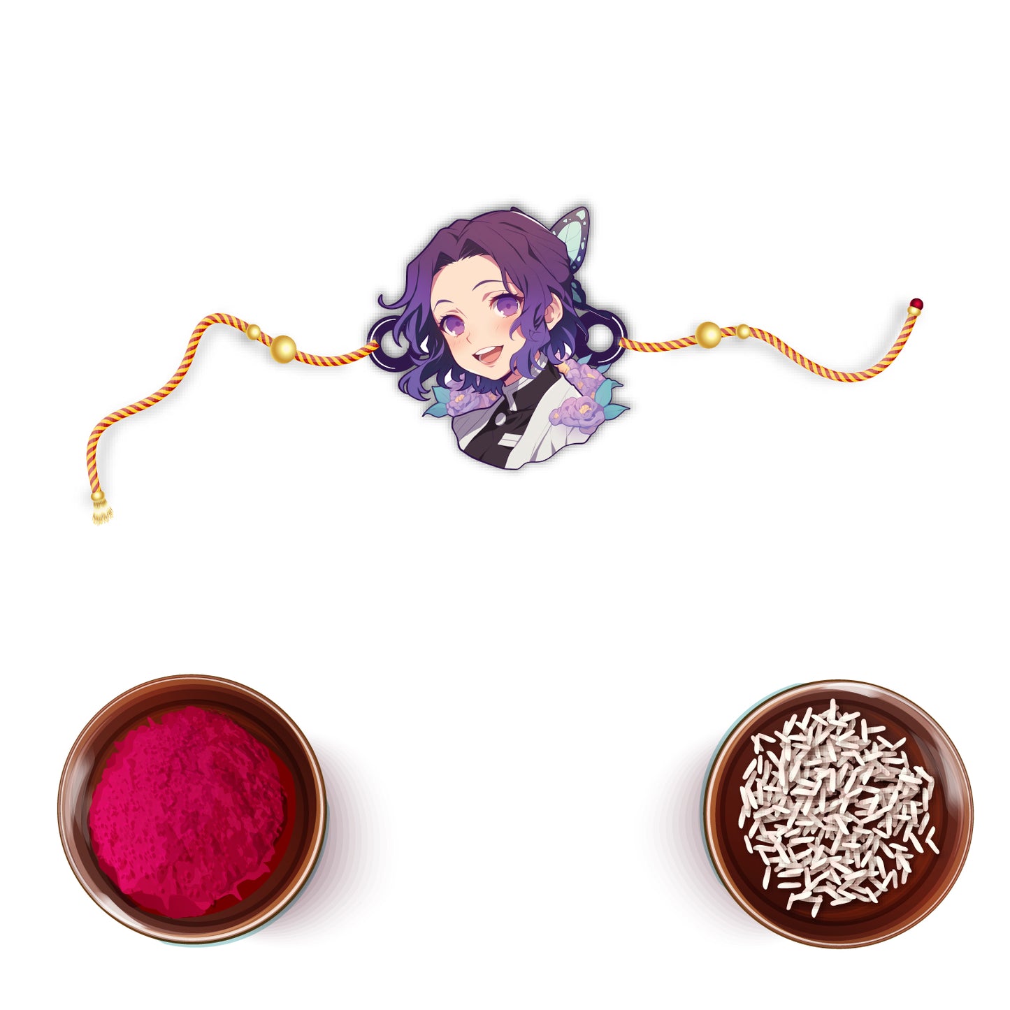 Shinobu Kocho Wooden Rakhi