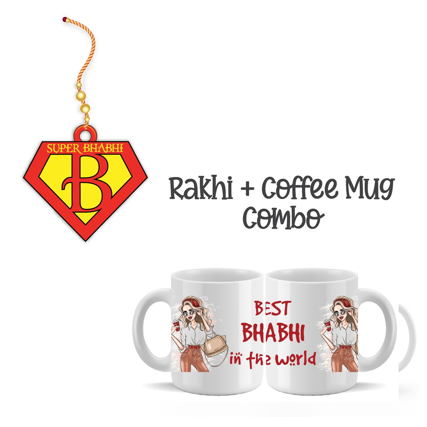 Super Bhabhi Lumba Rakhi with Mug – Couple Theme Rakhi | Bhai Please