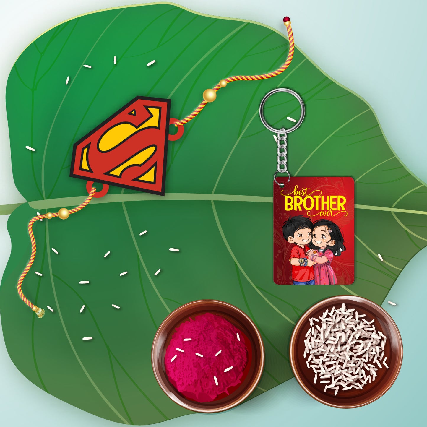 Superman Rakhi For Brother with Mega Combo