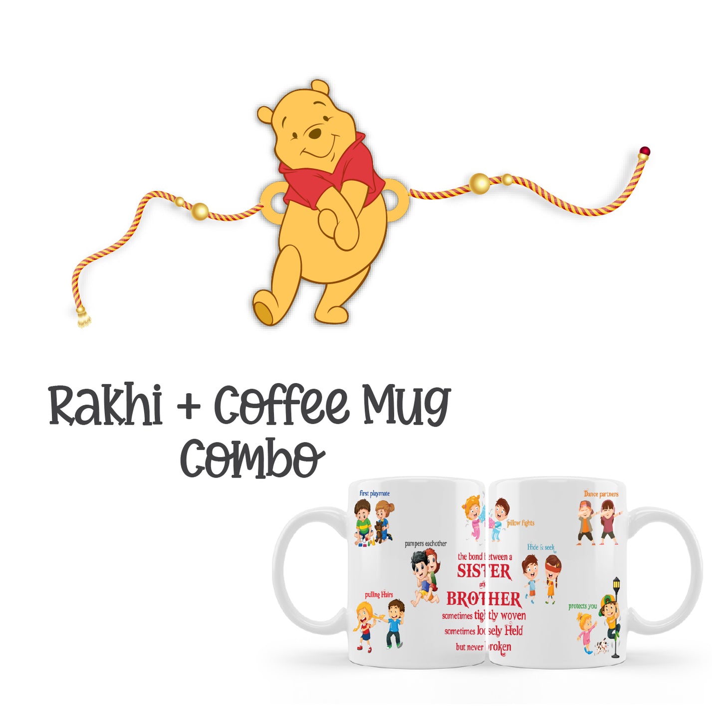 Winnie pooh Rakhi For Brother With Mug – Cartoon Theme Rakhi | Bhai Please