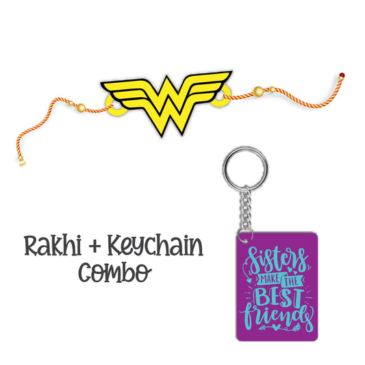 Wonder Woman Rakhi For Brother With Keychain – Character Theme Rakhi | Bhai Please