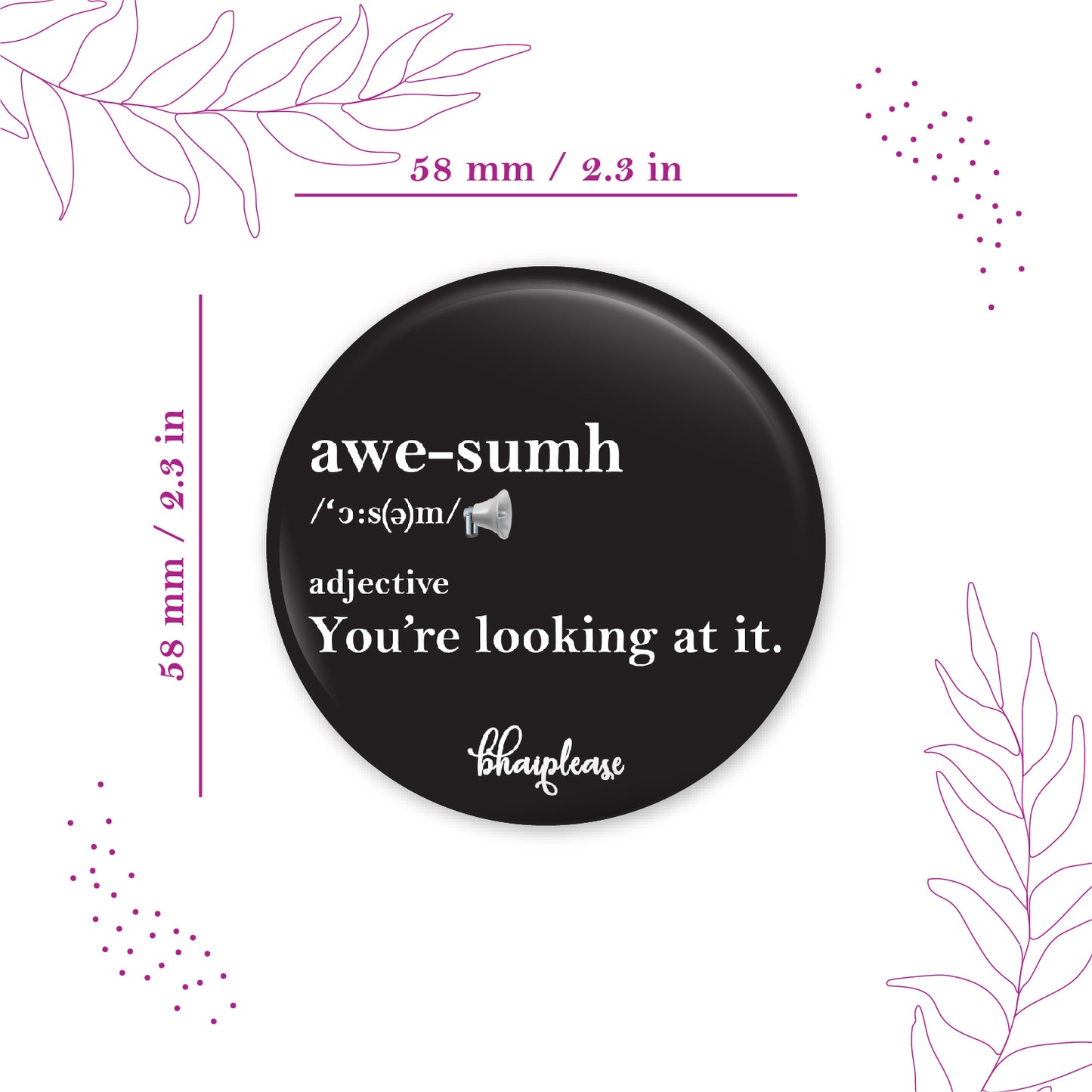 Awesome Round Fridge Magnet