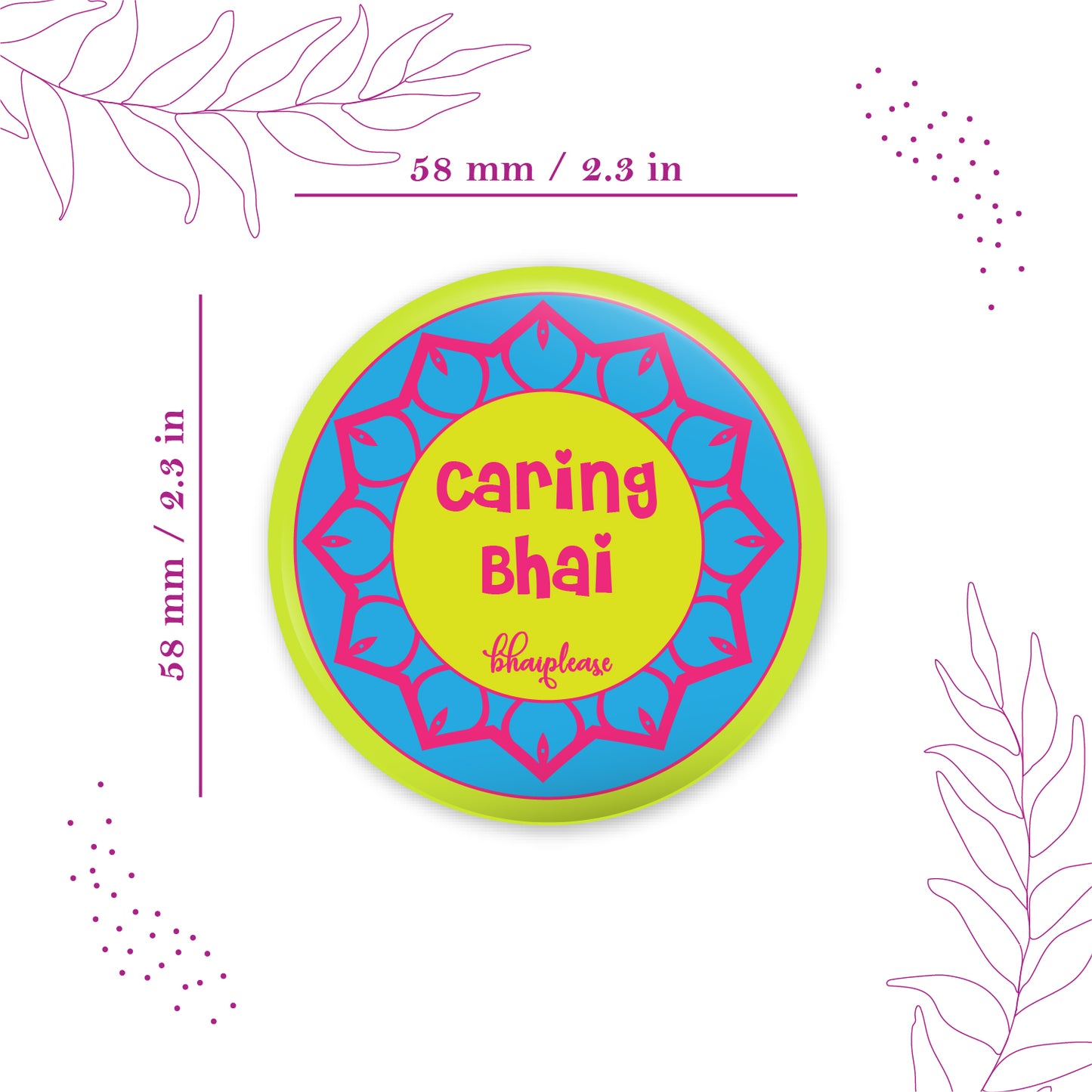 Caring Bhai Round Fridge Magnet