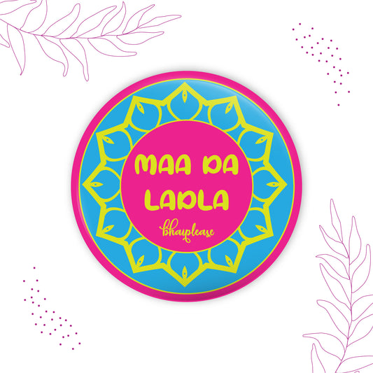 Maa Da Ladla Round Fridge Magnet