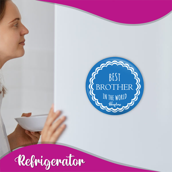 World's Best Brother Round Fridge Magnet