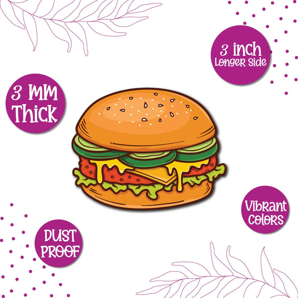 Burger shaped quirky fridge magnet
